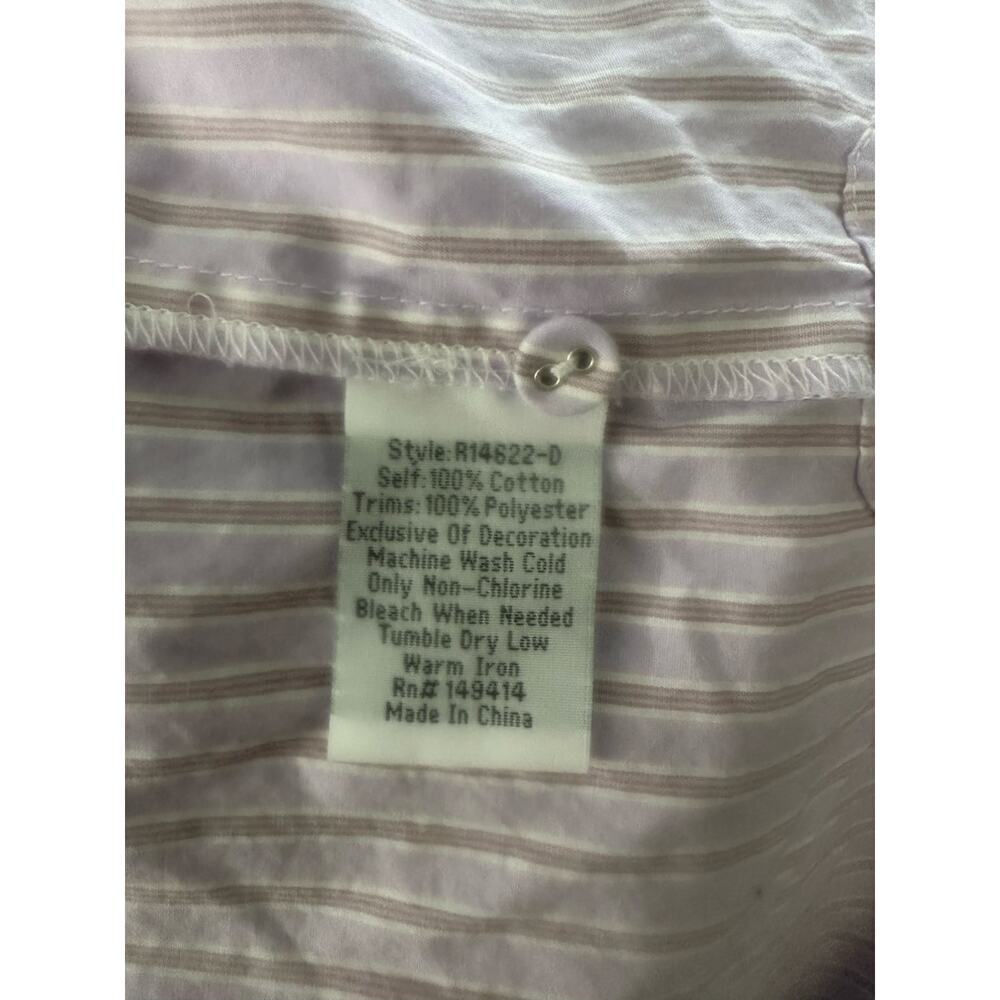 JOHNNY WAS Giani Relaxed Pocket Striped Button Down Shirt Lilac - Sz Large - Picture 7 of 7